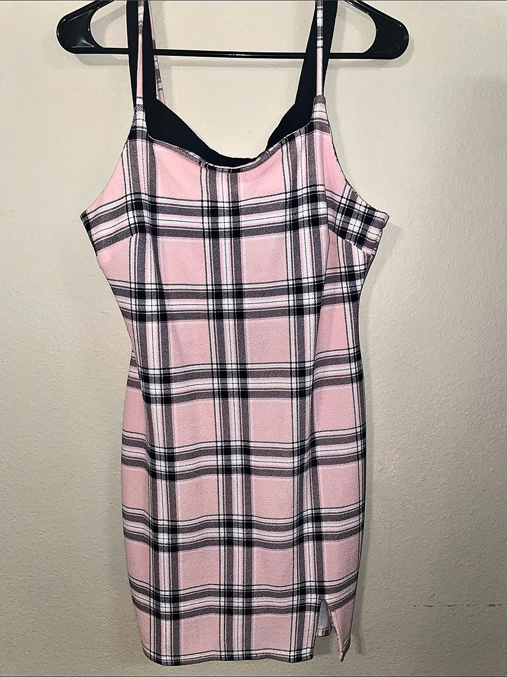 Pink Plaid Mini Dress new